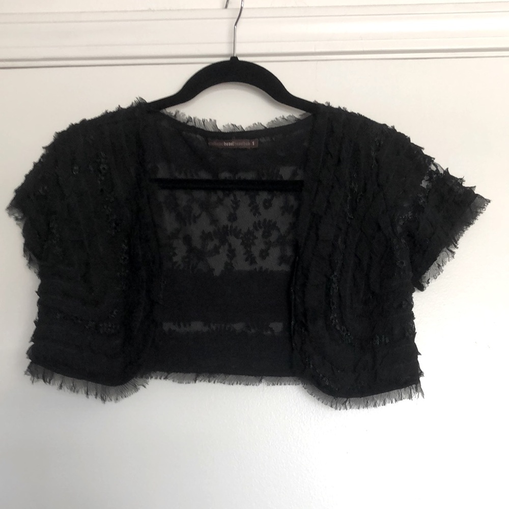 Hazel Black Silk Bolero Evening Jacket